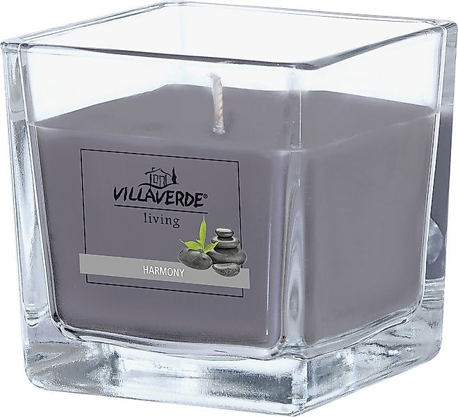 Villa Verde Duftkerze Villa Verde Duftkerze im Glas klar eckig Harmony günstig online kaufen