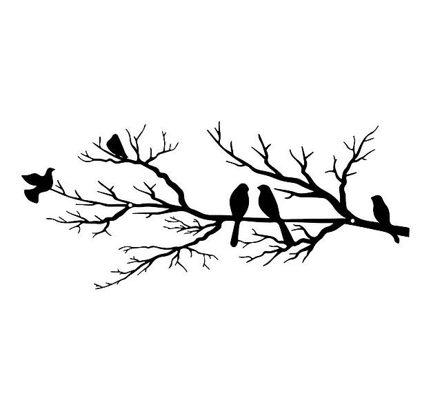 NUODWELL Wanddekoobjekt Wanddekoration mit Vögel aus Metall,Wandskulptur zu günstig online kaufen