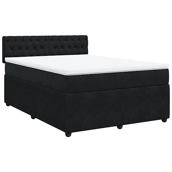 vidaXL Boxspringbett mit Matratze Schwarz 140x190 cm Samt 3290042 günstig online kaufen