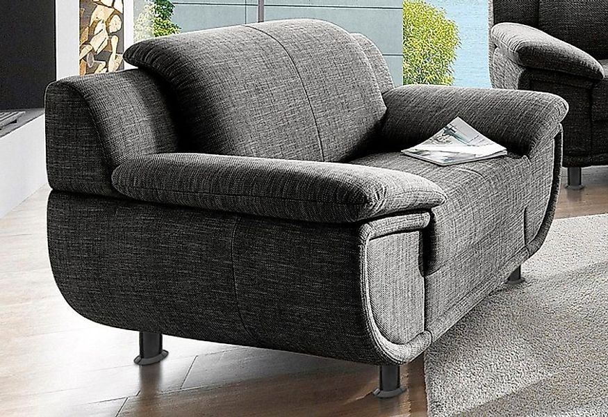 TRENDMANUFAKTUR Sessel »Rondo, Breite 121 cm, breite Armlehnen, Füße schwar günstig online kaufen