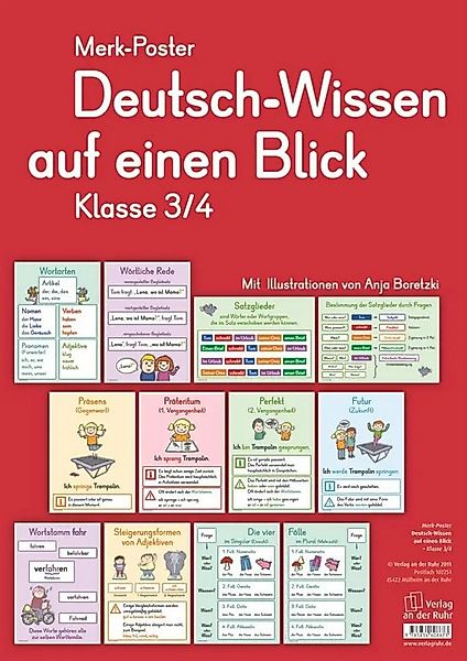 Verlag an der Ruhr Poster Merk-Poster Deutsch-Wissen auf einen Blick Klasse günstig online kaufen