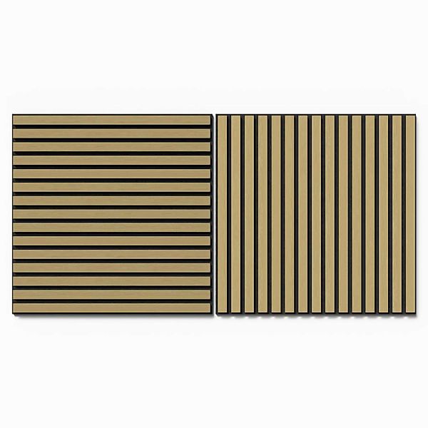 Akustikpaneel Wandverkleidung Eiche MDF Schwarz Akustikfilz Schwarz 60 cm 2 günstig online kaufen