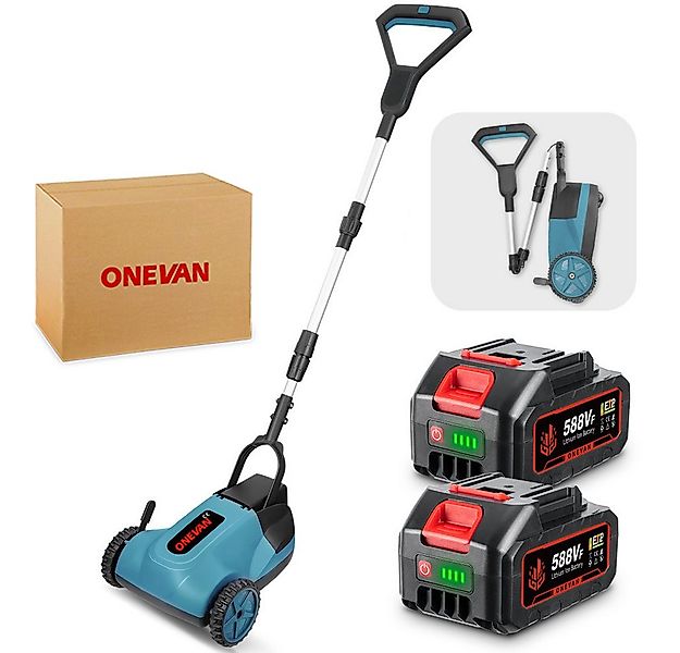 ONEVAN Akkurasenmäher 21cm Bürstenloser Handrasenmäher mit 2 Akku, 3 Schnit günstig online kaufen