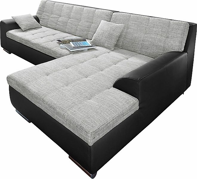 DOMO collection Ecksofa Treviso, wahlweise mit Bettfunktion, incl. Zierkiss günstig online kaufen