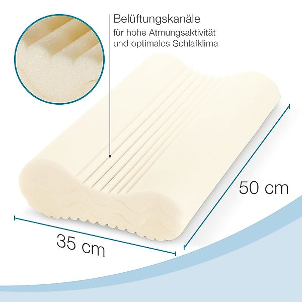 ELONEO Nackenstützkissen 50x35cm, 60x35cm, Füllung: Visko-Mineralschaum, günstig online kaufen