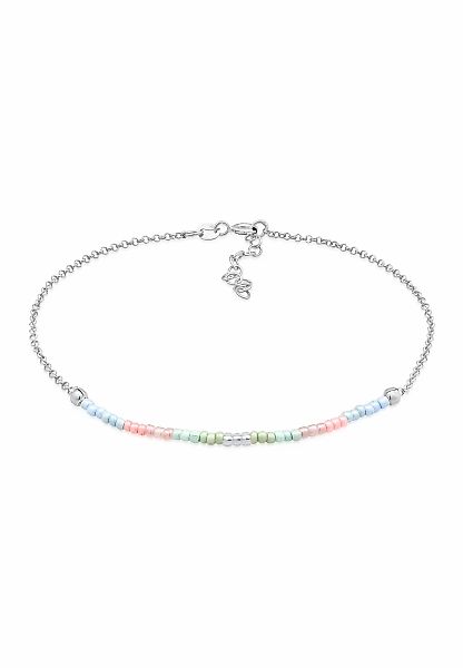 Elli Fußkette "Beads Kugeln Pastell 925 Silber" günstig online kaufen