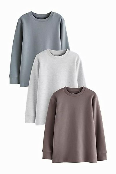 Next Langarmshirt 3er-Pack strukturierte Langarmshirts (3-tlg) günstig online kaufen