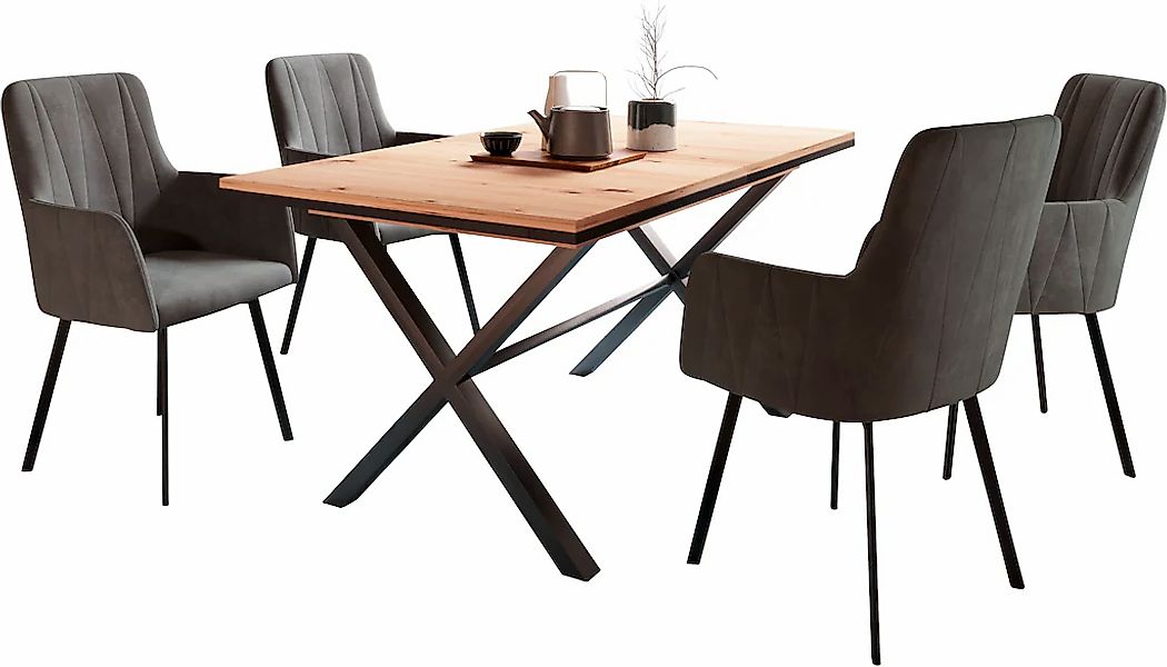 HELA Essgruppe Set, 5 Stk. tlg. Ausziehbar 160 - 200 cm, Sessel 360 drehbar günstig online kaufen
