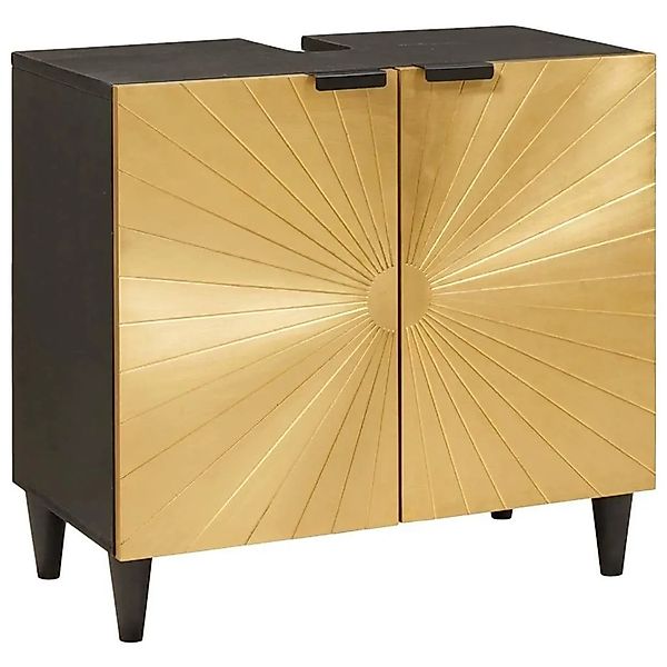 vidaXL Waschbeckenunterschrank Schwarz und Gold 62 x 33 x 58 cm 4017847 günstig online kaufen