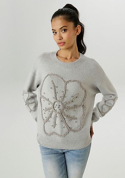 Aniston SELECTED Strickpullover vorne mit funkelnden Glitzersteinen verzier günstig online kaufen