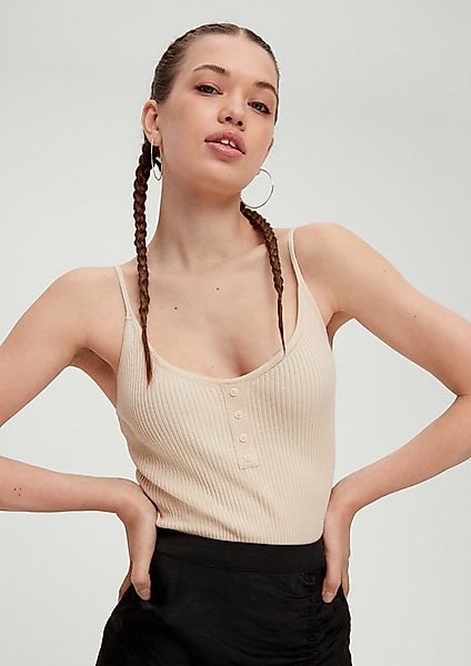 QS Muskelshirt Strickpullunder Crop Top aus Viskosemix günstig online kaufen