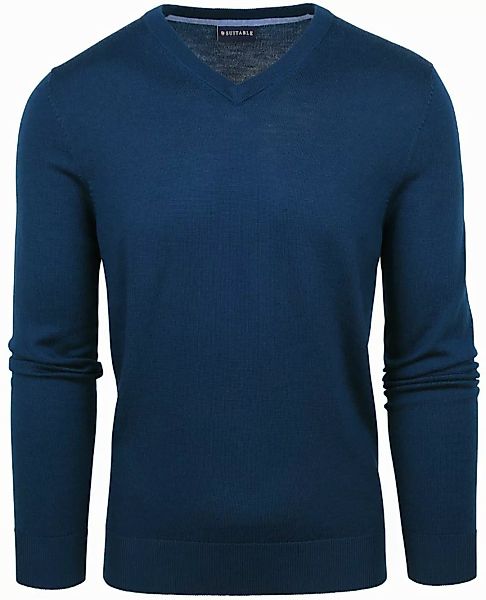 Suitable Merino Pullover V-Ausschnitt Indigo Blau - Größe XL günstig online kaufen