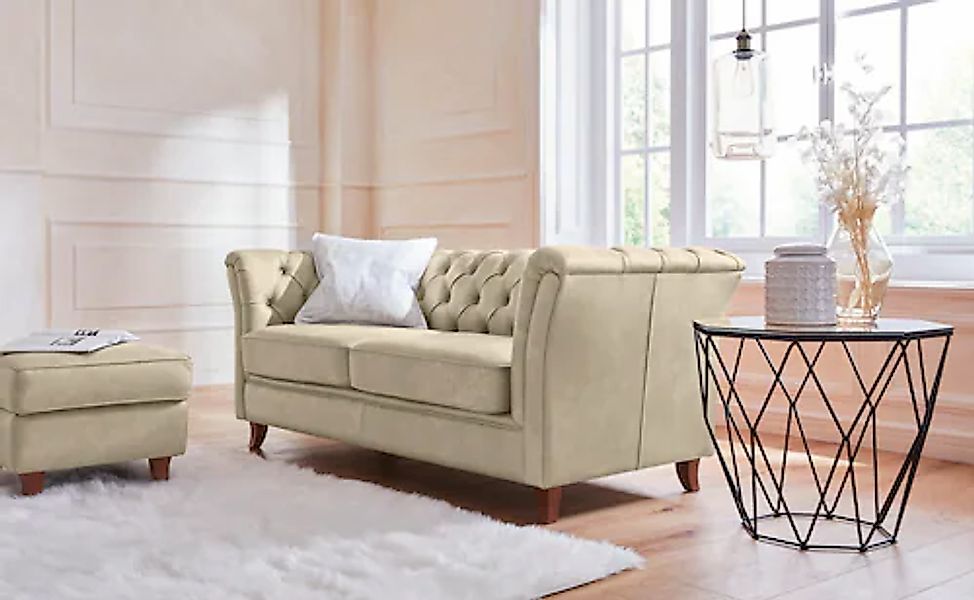 Home affaire Chesterfield-Sofa "Reims", mit echter Chesterfield-Knopfheftun günstig online kaufen