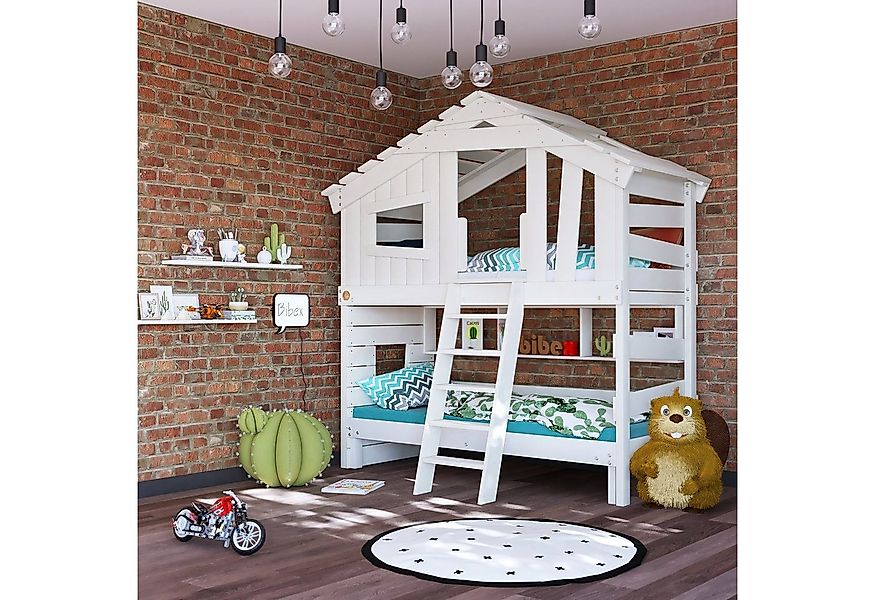 bibex Hochbett ALPIN CHALET Hochbett, Kinderbett, Etagenbett - Creme-Beige günstig online kaufen