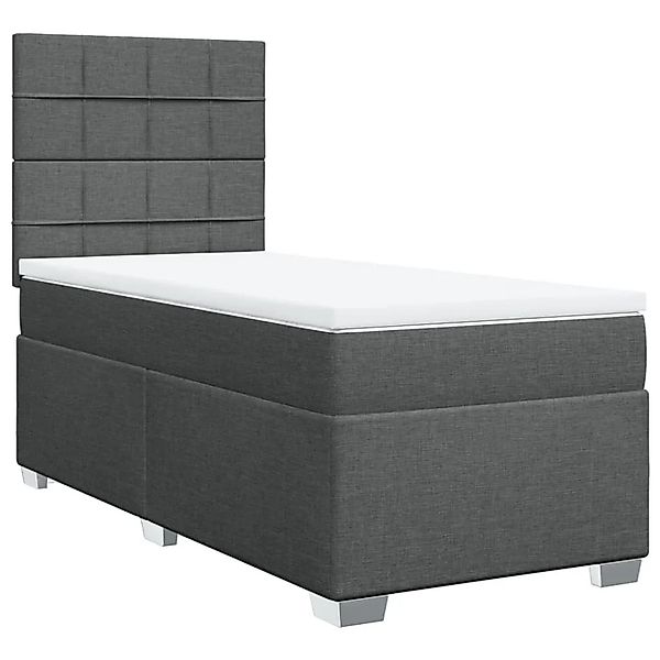 vidaXL Boxspringbett mit Matratze Dunkelgrau 90x200 cm Stoff 3292672 günstig online kaufen