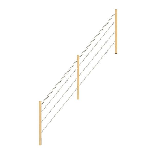 StarWood Holz-Edelstahl-Geländer Weiß Fichte Rechts günstig online kaufen