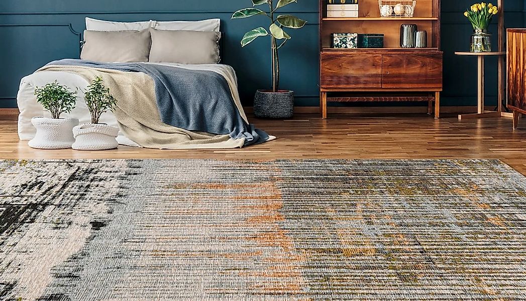 Padiro Teppich "Charme 325" rechteckig 5 mm Höhe Chenille Flachgewebe im Vi günstig online kaufen