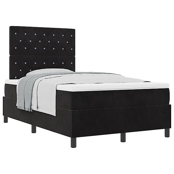 vidaXL Bett Boxspringbett mit Matratze Schwarz 120x200 cm Samt (1-tlg) günstig online kaufen
