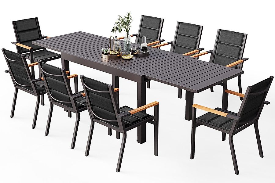 HOMALL Gartentisch Gartentisch Aluminium Ausziehtisch 80/160 günstig online kaufen