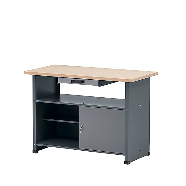 Küpper Werkbank-Spar-Set 3-Türig 204 x 120 x 60 cm Hellgrau-Anthrazitgrau günstig online kaufen