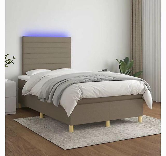 vidaXL Boxspringbett Bett Boxspringbett mit Matratze & Topper & LED (120 x günstig online kaufen