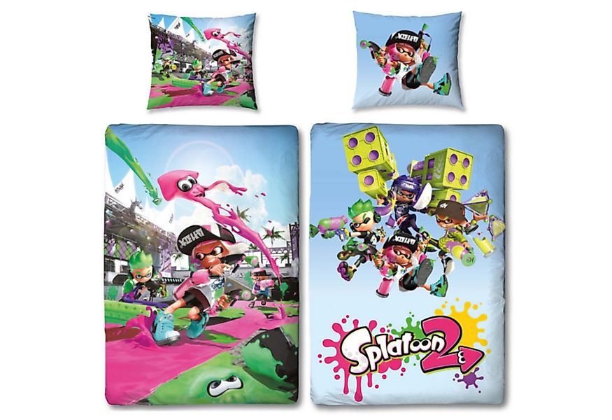 BERONAGE Kinderbettwäsche Splatoon Group Bettwäsche Linon / Renforcé, 100% günstig online kaufen