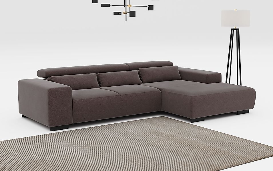 COTTA Ecksofa "Side L-Form, mit Kopfteilverstellung & 3 Nierenkissen" optio günstig online kaufen