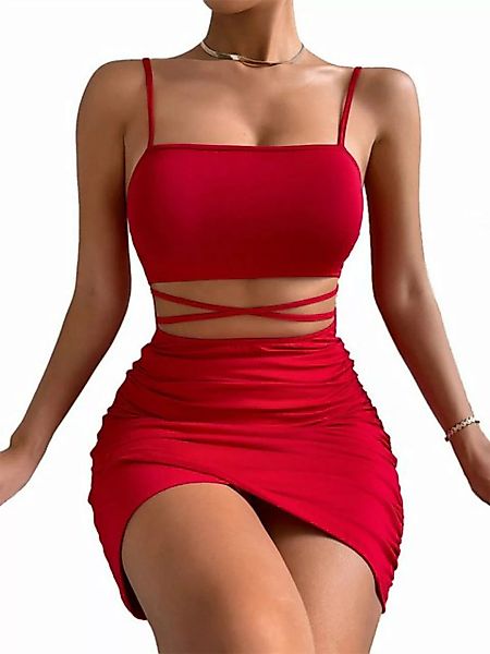 RUZU UG Dirndl Sexy und modisches einfarbiges Strapskleid, Strickkleid (1-t günstig online kaufen