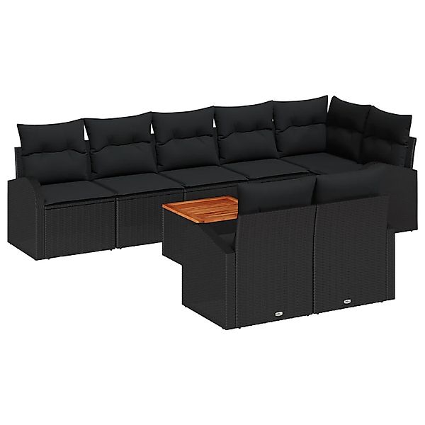 vidaXL Garten-Sofa-Set 9-Tlg Schwarz 3356266 günstig online kaufen