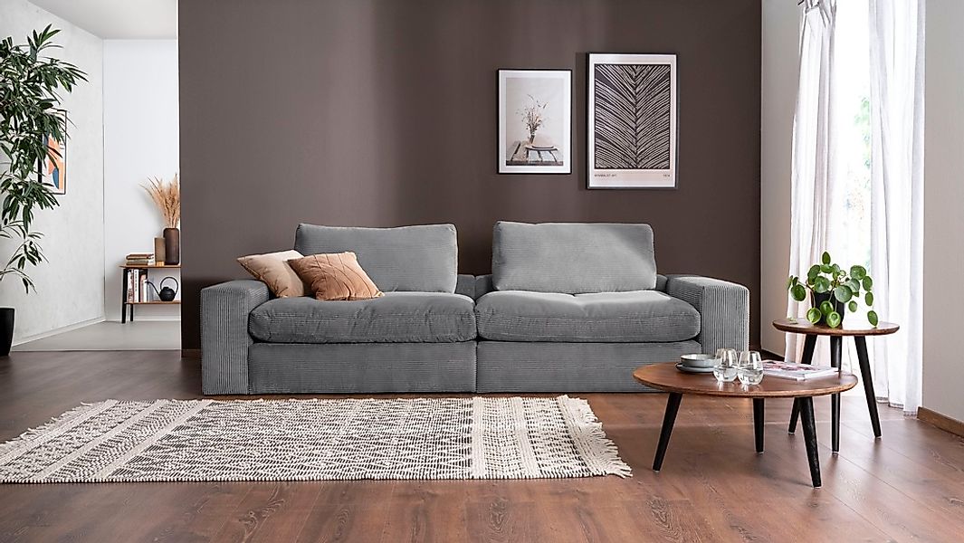 alina Big-Sofa "Sandy", 296 cm breit und 98 cm tief, in modernem Cordstoff günstig online kaufen