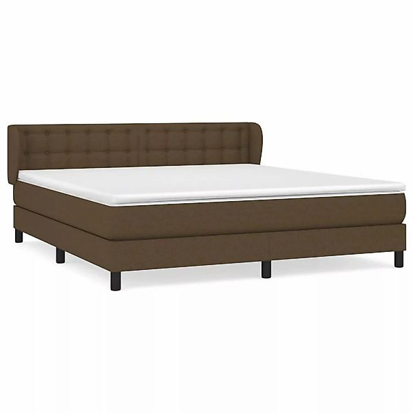 vidaXL Boxspringbett mit Matratze Dunkelbraun 160x200 cm Stoff1376816 günstig online kaufen