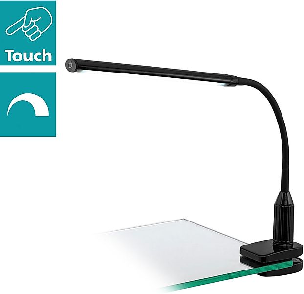 EGLO Klemmleuchte LAROA Tischlampe, Touchsensor, 4-step dimming, Klemmlampe günstig online kaufen