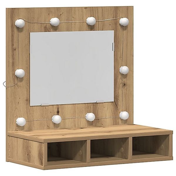 vidaXL Badezimmerspiegelschrank Waschtisch mit Spiegel Eiche MDF, Glas 60 x günstig online kaufen