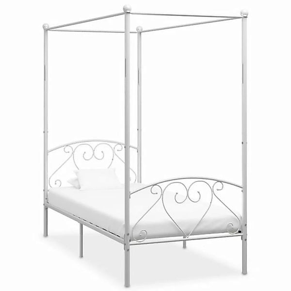 furnicato Bett Himmelbett-Gestell Weiß Metall 100 x 200 cm günstig online kaufen