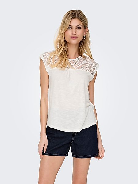 ONLY Spitzenshirt ONLSINDY LIFE S/S O-NECK günstig online kaufen