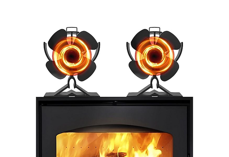 SunJas Kaminventilator 4-Blätter-Kaminventilator Stromloser Kaminventilator günstig online kaufen