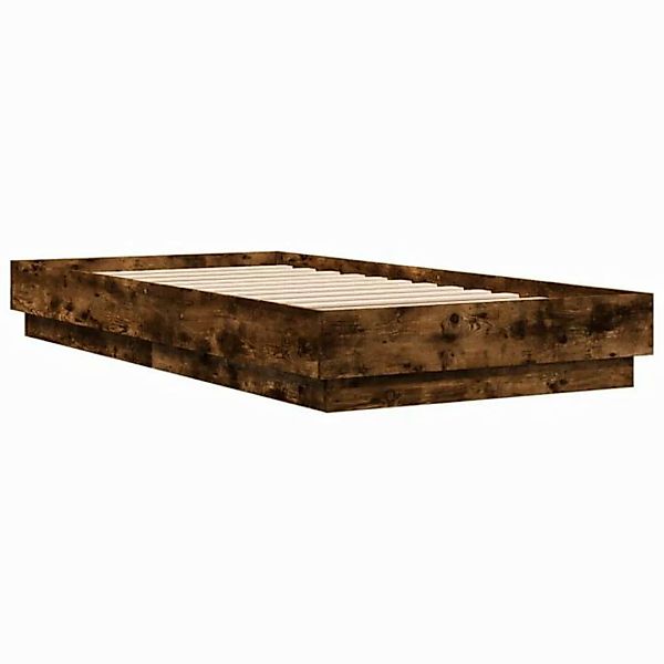 vidaXL Bettgestell, Bettrahmen Räuchereiche 75x190 cm Holzwerkstoff günstig online kaufen