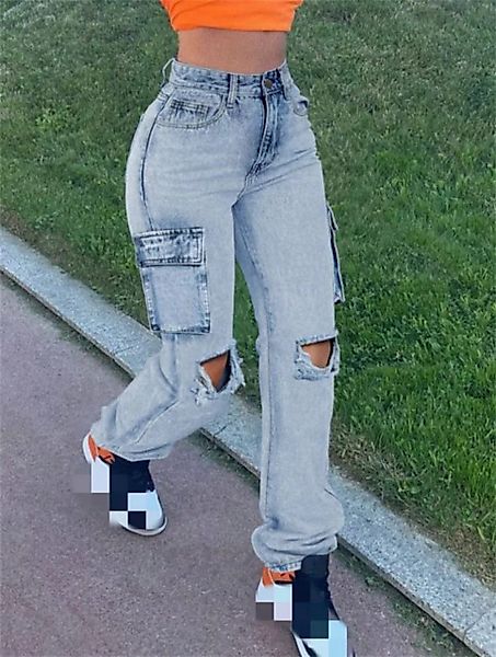AFAZ New Trading UG High-waist-Jeans Cargohose mit hoher Taille und Klappen günstig online kaufen