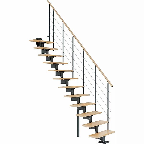 Dolle Mittelholmtreppe Boston Gerade Stufen Buche Metall Anthrazit FSC® günstig online kaufen