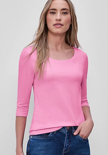 STREET ONE 3/4-Arm-Shirt in Unifarbe günstig online kaufen