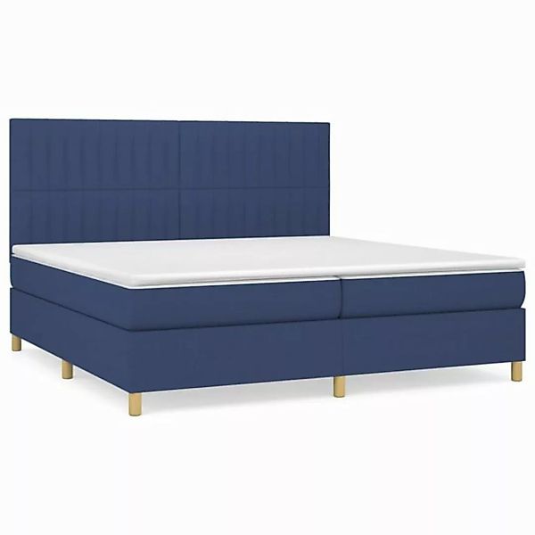 vidaXL Boxspringbett Boxspringbett mit Matratze Blau 200x200 cm Stoff Bett günstig online kaufen