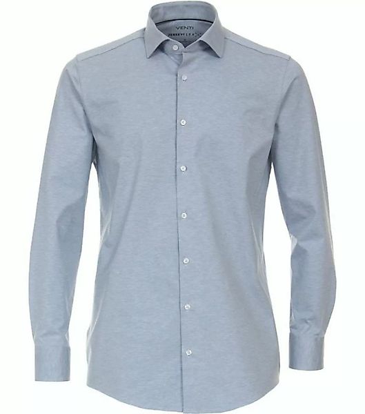 VENTI Businesshemd Jerseyhemd - Modern Fit - Langarm - Einfarbig - Hellblau günstig online kaufen