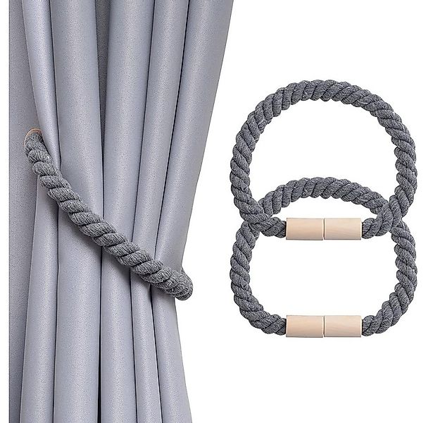 NUODWELL Raffhalter 2 Stück Magnetische Vorhang Raffhalter, gewebtes Seil V günstig online kaufen