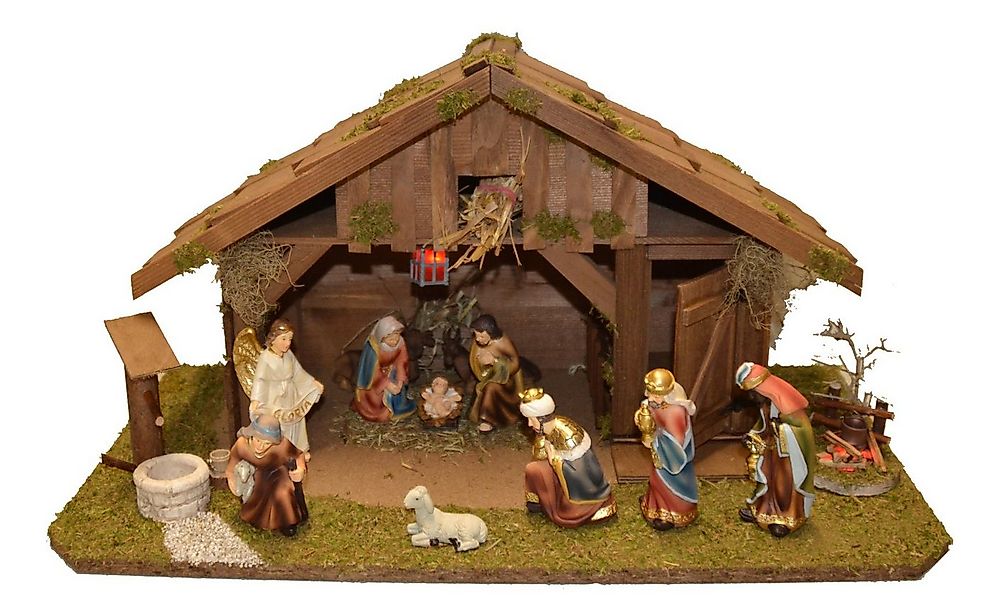 Alfred Kolbe Krippe Krippenstall ohne Trafo, mit Laterne, Brunnen, Lagerfeu günstig online kaufen