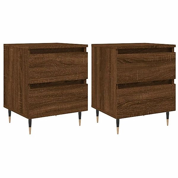 vidaXL Nachttische 2 Stk Braun Eichen-Optik 40x35x50 cm Holzwerkstoff Model günstig online kaufen