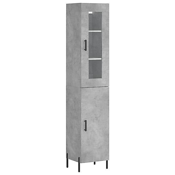 vidaXL Highboard Betongrau 34,5x34x180 cm Holzwerkstoff 3199181 günstig online kaufen