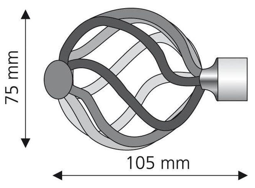 Liedeco Gardinenstangen-Endstück "Helena" für Gardinenstangen Ø 16 mm günstig online kaufen
