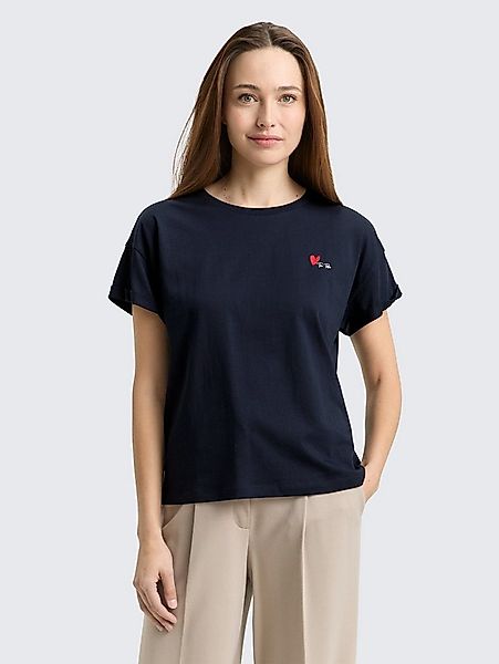 TOM TAILOR T-Shirt T-Shirt T-Shirt mit Stickerei günstig online kaufen