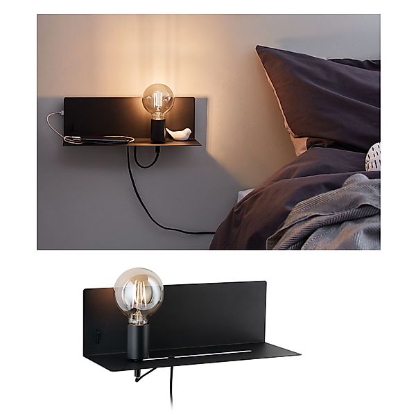 Paulmann "Wandleuchte Devara E27 230V max. 40W dimmbar Schwarz" günstig online kaufen