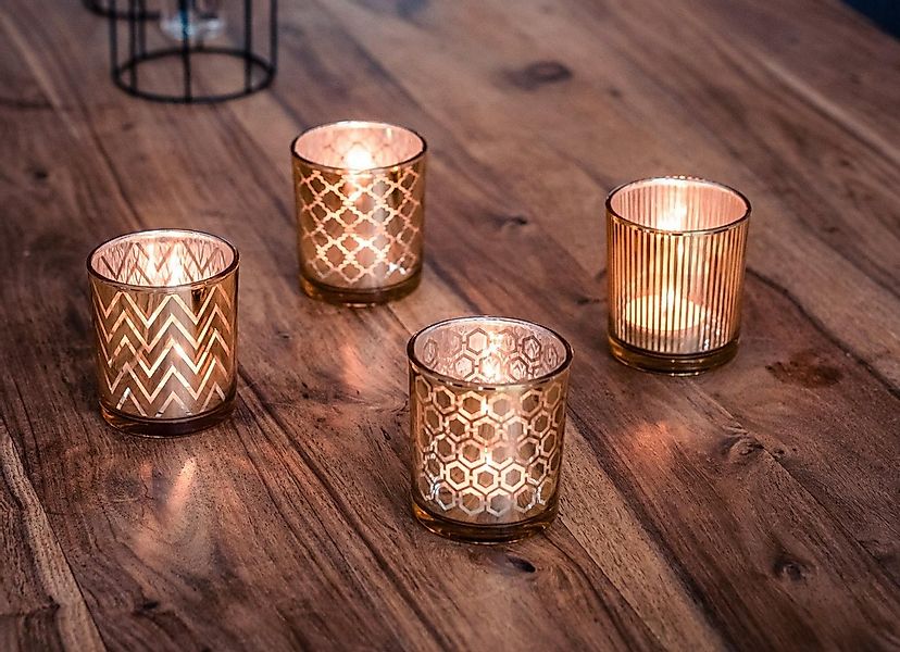 Flanacom Teelichthalter Orientalische Kerzengläser Glas - Ornament-Design ( günstig online kaufen